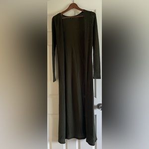 Long forest green cardigan